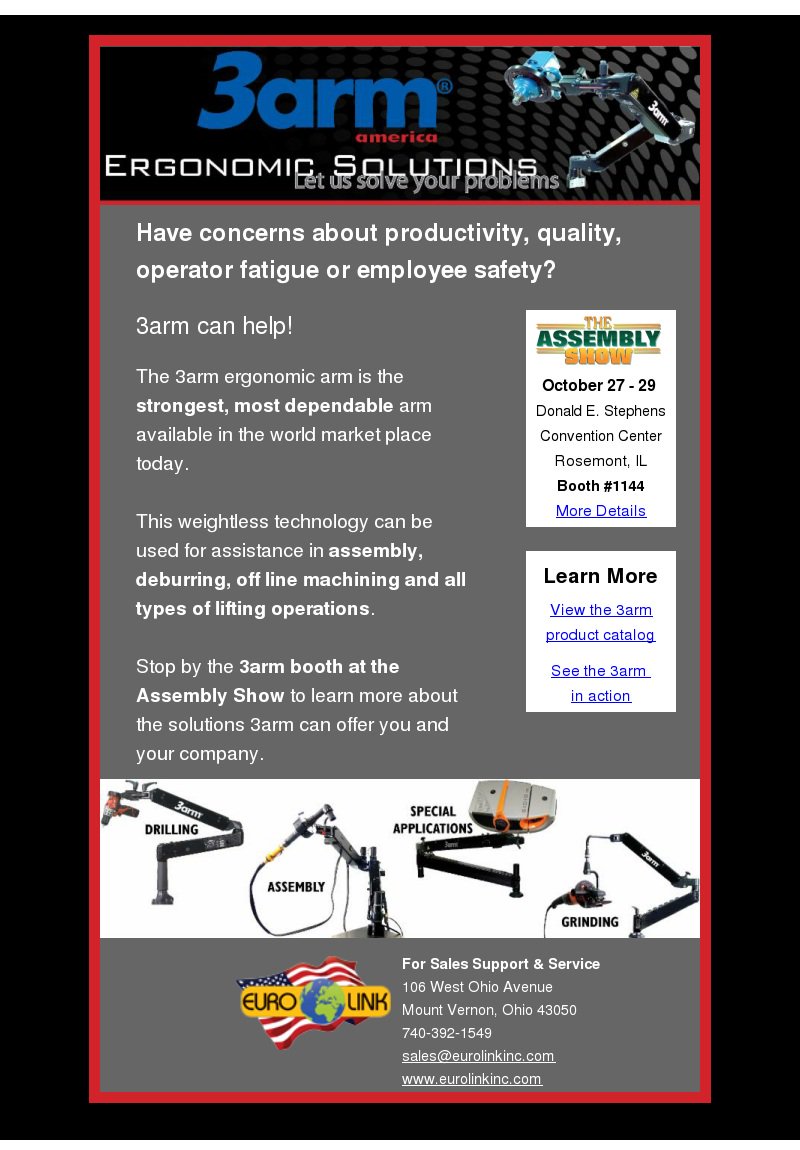 Meet the #3arm team at #assemblyshow next week!