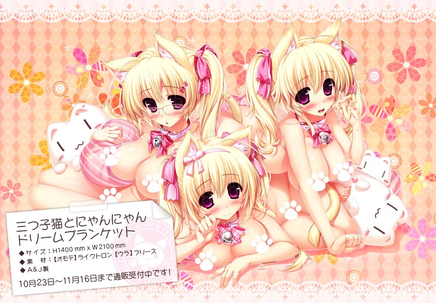 「三つ子猫とにゃんにゃんドリームブランケット」の通販受付を開始いたしました!2015年10月23日～11月16日までの受付になります。よろしくお願いいたしますー。 https://t.co/aHr9kuxbf1 