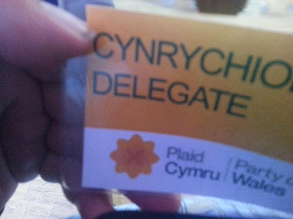 m_hemsley's tweet photo. Given a delegate badge at #Plaid15 as they ran out of 'Observer' passes. How shall I vote? https://t.co/0SYfiCOauC