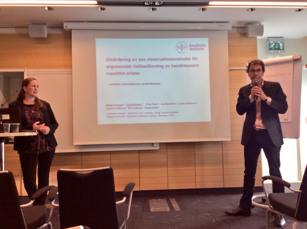 CSWahlin's tweet photo. #Forskning belastningsergonomiska metoder för handintensivt arbete @karolinskainst #ergonomi #fysioterapi2015 https://t.co/RgoBEhJOGJ