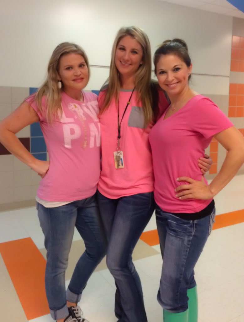 MarisaCurtis's tweet photo. Pinked out with besties. #PinkOut2015 #onFridaysWeWearPink @OfficialCISD @CISDWalker @mistydawndurbin @victoria0487 https://t.co/vBs0G6VBHD