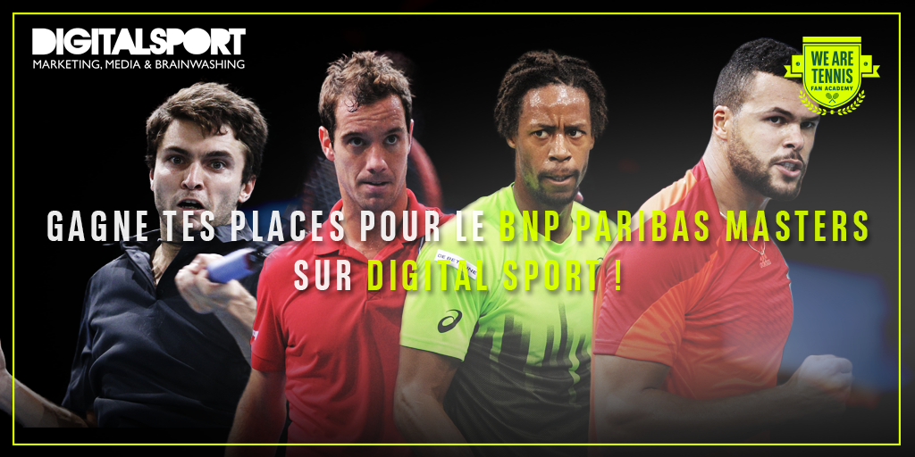 DigitalSportFR's tweet photo. Follow @WeAreTennisFR &amp; RT pour tenter de gagner 1 pack de 4 places pour le @bnppmasters ! #SupportTennis https://t.co/rfOuedSyBf