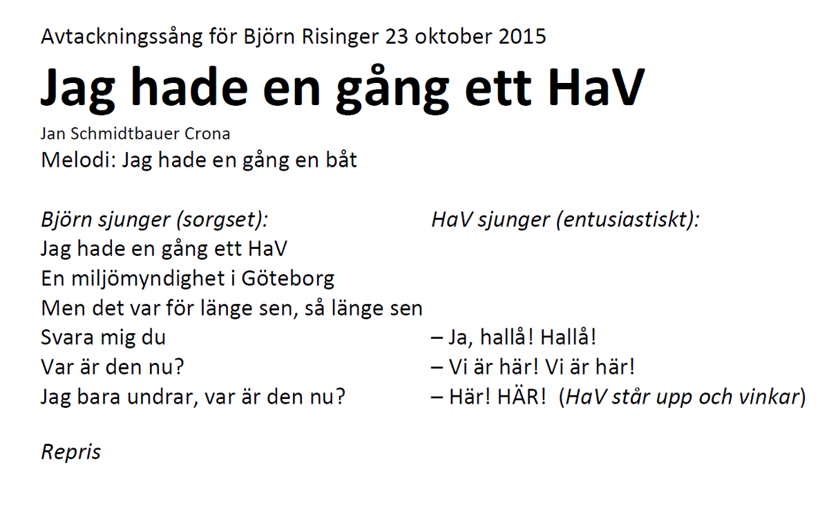 Jan_S_Crona's tweet photo. Avtackningstal och sång för och med ex-HaV GD Risinger. #skiljsmässa&statskupp #bidrottningen #LstT-län #ViärhärHär https://t.co/23kLDvtJGL