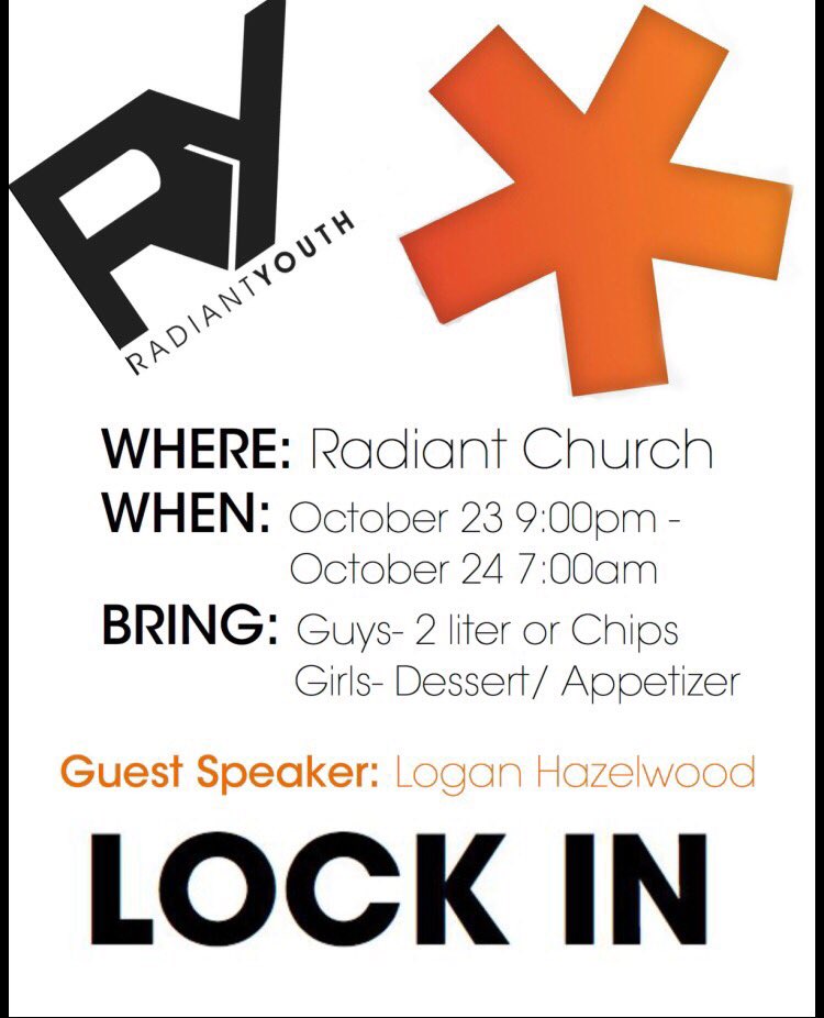 RadStudentsKY's tweet photo. Don't miss our first Lock-In tonight!We are excited to see everyone after the game and bring a friend! #RYouth https://t.co/uxvAenbaAa