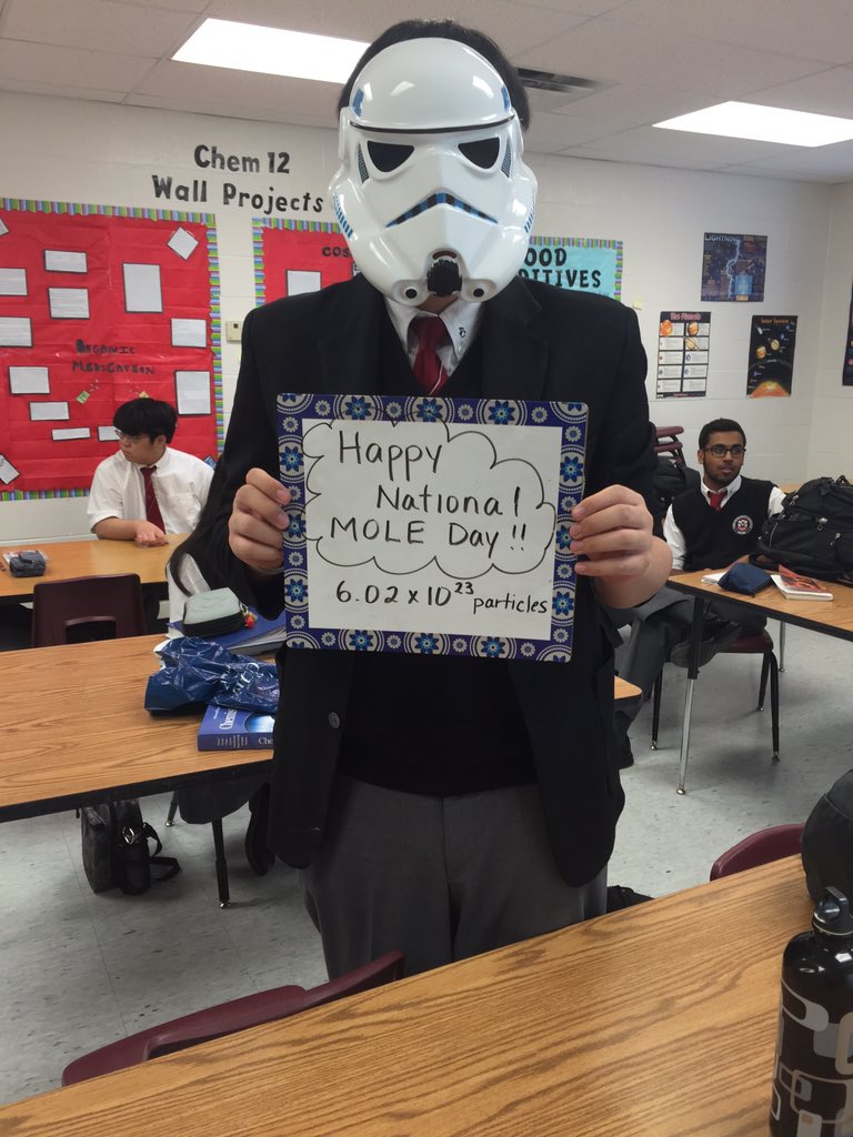 MsMBoulouTCPHS's tweet photo. Celebrating national mole day in chemistry class! #MoleDay2015 @TCPHSUpdates https://t.co/ZI7EdkCFWr