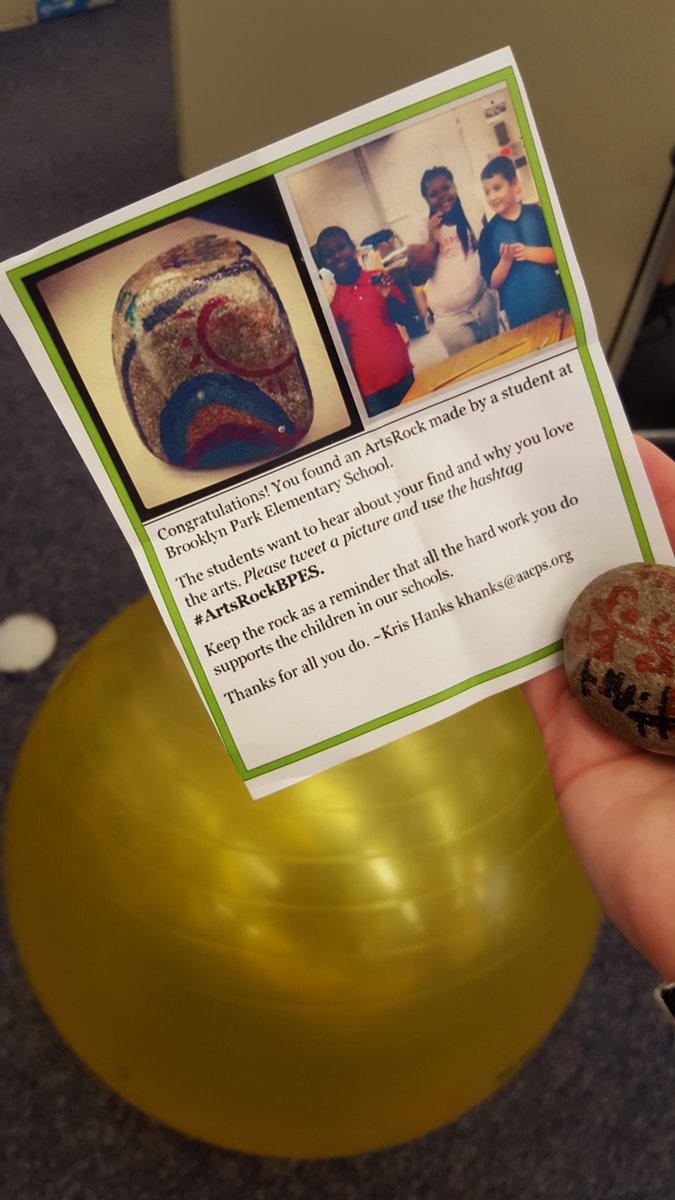 #Wellness includes #art. Keep your eyes peeled for an #artsrock from a <a href="/BParkElemAACPS/">Brooklyn Park Elem.</a> #student! #mindbodyspirit