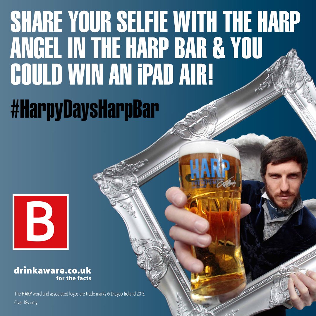 Tonight! <a href="/HarpBarBelfast/">Harp Bar Belfast</a>! Share your selfie with the Harp Angel and you could win an iPad Air!
#HarpyDaysHarpBar
