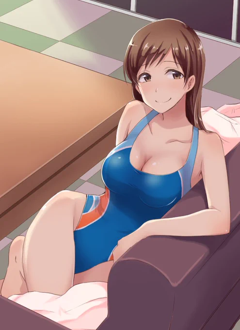 新田さん描いてみた。

「プロデューサーさんに見せたかったから、水着のまま帰ってきちゃいました」 
