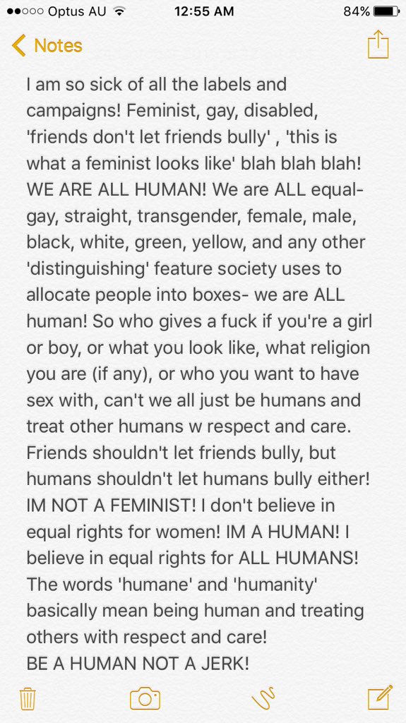 TamaraLDBrennan's tweet image. I have something to say. Not that anyone cares, but I need to say it anyways... #stopthelabels #wereallhuman