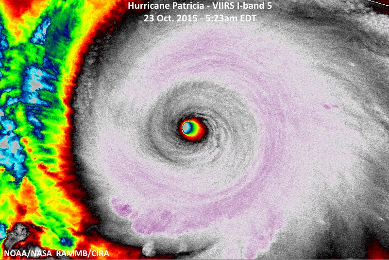IndraPetersons's tweet image. Unbelievable satellite image of #Patricia from @NOAA, the strongest eastern north Pacific hurricane on record.