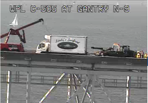 Truck blocking Rt. 50 EB is now upright. <a href="/TheMDTA/">MDTA</a> says inspections will commence after removal so expect more delays