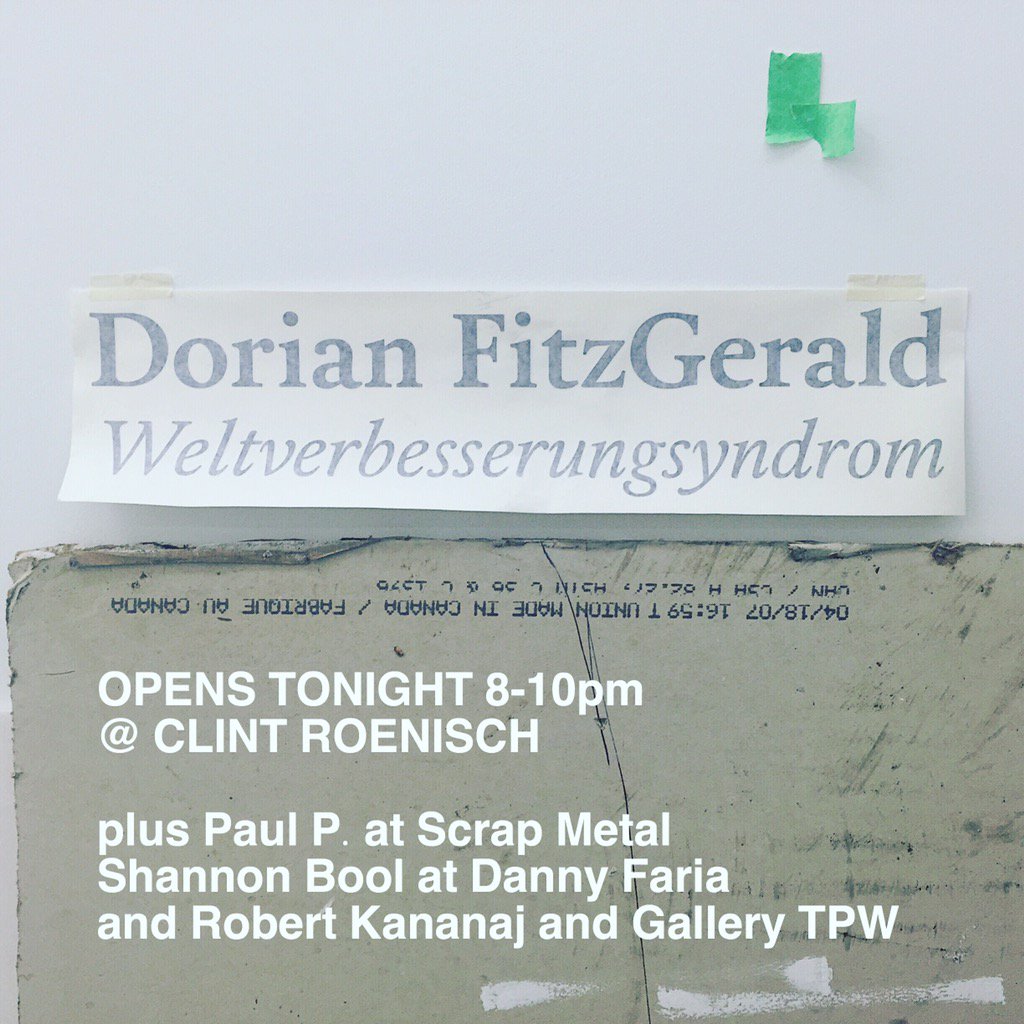clintroenisch's tweet photo. Tonight after @Feature_Fair we open a block party on St Helens with painter Dorian FitzGerald 8-10pm Cc @canartca https://t.co/xbyvra0qVt