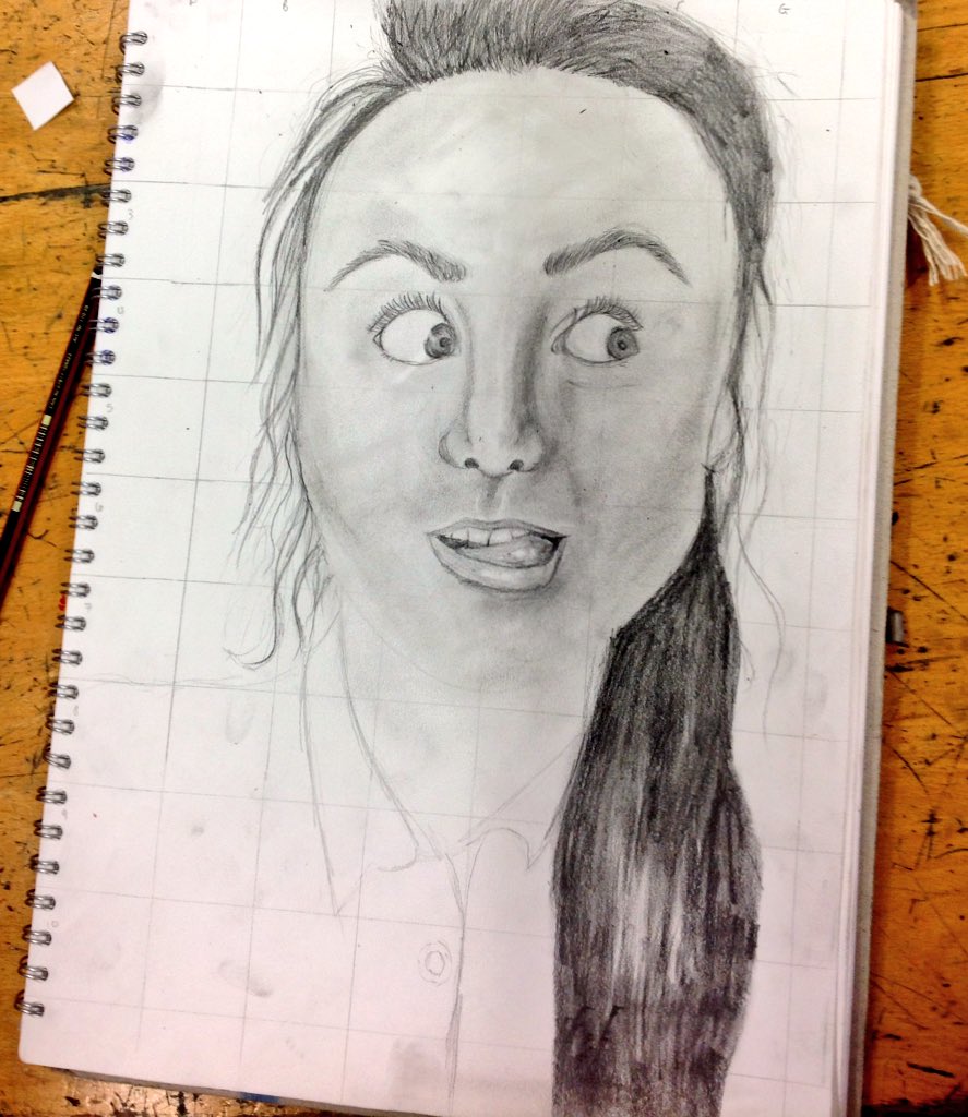 ArtRyedale's tweet photo. Yr10 grid method #portrait https://t.co/RscbchSMt0