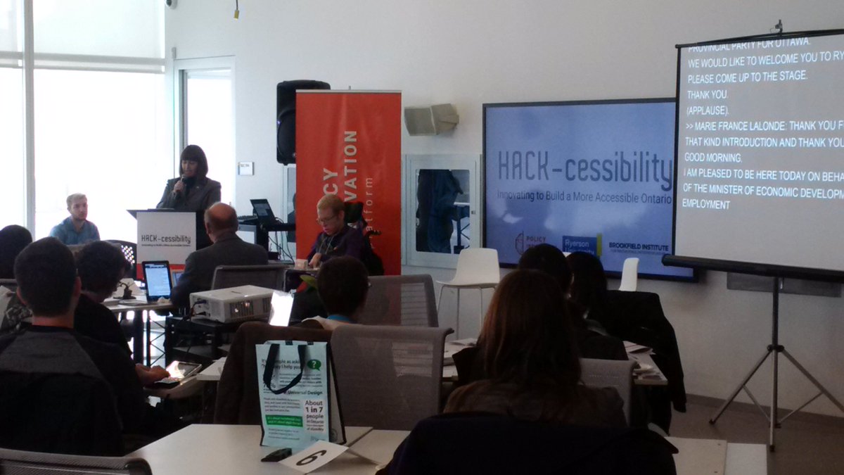 mflalonde's tweet image. Pleased to be here at Ryerson for the Hack-accessbility policy forum and innovation event #accesshack #onpoli