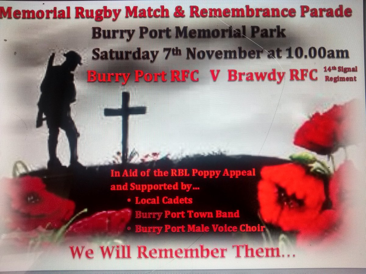#RememberThem <a href="/Nigelrefowens/">Nigel Owens MBE</a> @SWEveningPost <a href="/WRU_Scarlets/">WRU/SCARLETS - UN CYMUNED</a> @NPTLlanelliWest <a href="/964thewave/">964thewave</a> <a href="/Carmarthenshir1/">RadioCarmarthenshire</a>