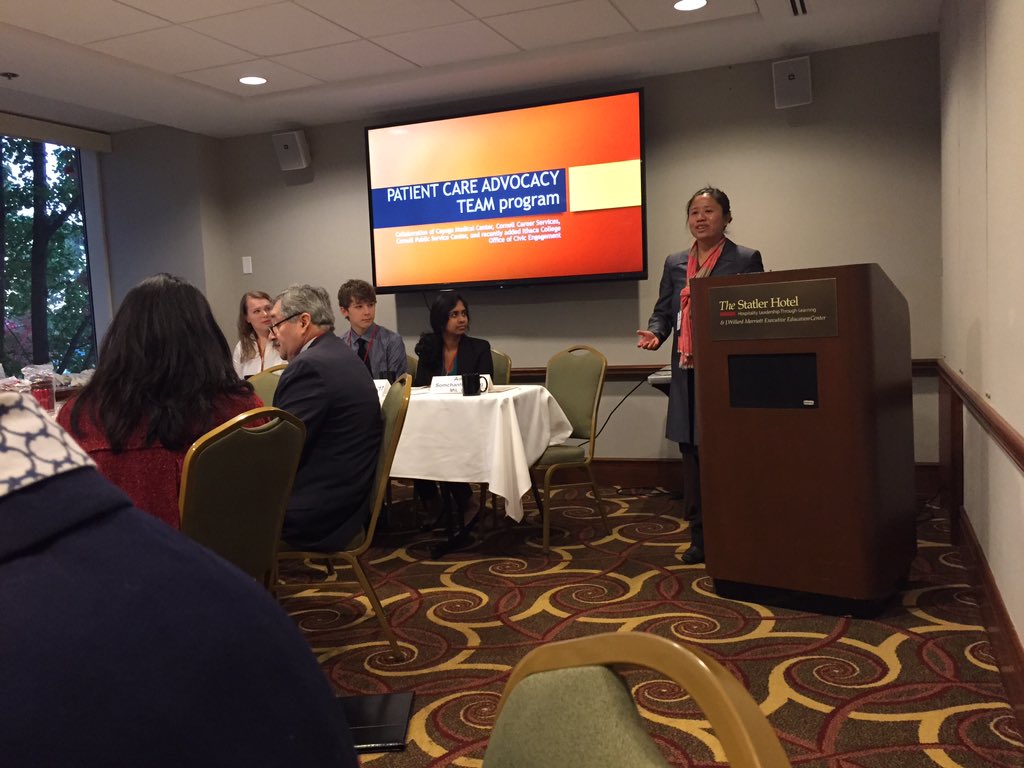 CUCouncil's tweet photo. #TCAM2015 Fri starts early w/topical breakfasts like Public Service Center's Patient Care Advocacy Team students https://t.co/oKVEtz6CeS