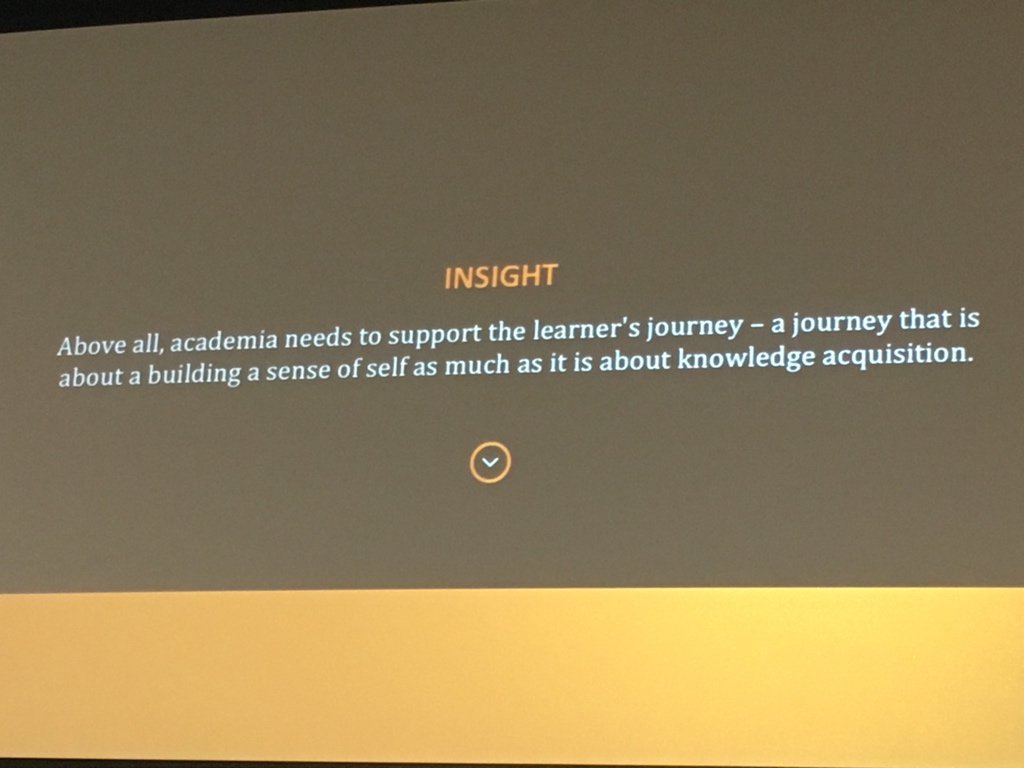 SLATEconference's tweet photo. Above all, academia needs to support the learner’s journey #slate15 https://t.co/Tx8BLQXIsd