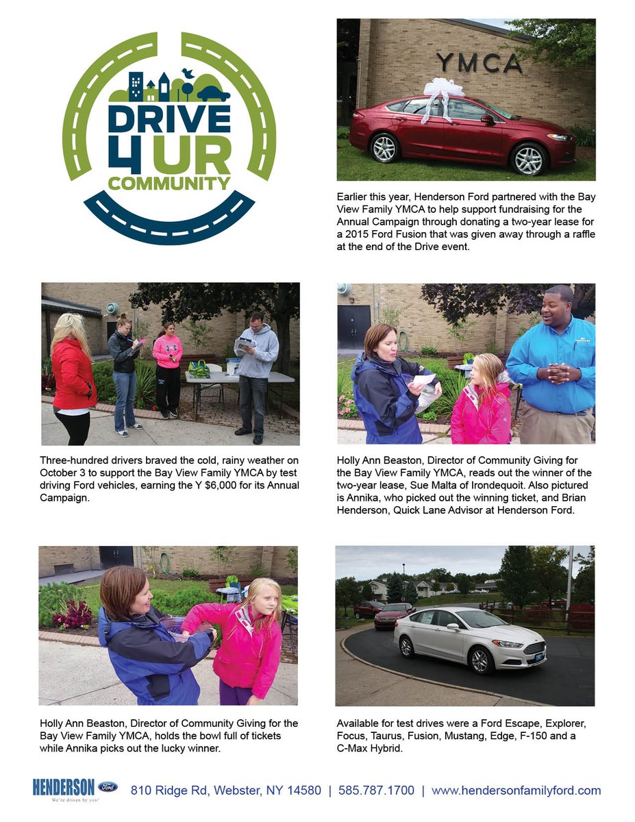 HendersonFord's tweet photo. 300 drivers attended the @D4URC event in #Webster, which raised $6,000 for the #BayviewY's Annual Campaign. https://t.co/Jyw3TaaPWK