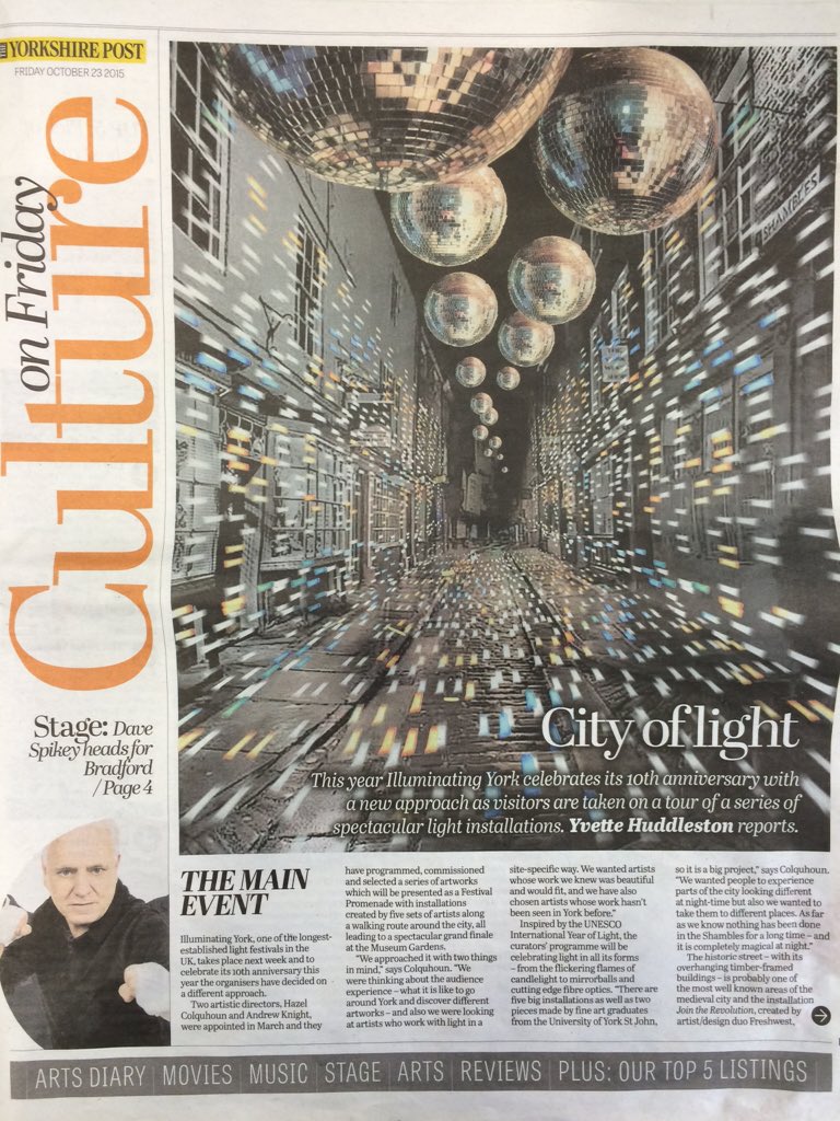 IlluminateYork's tweet photo. We're in the @yorkshirepost today! Thank you for the lovely article!😆 #IY2015 https://t.co/Hu6xsJKGFS