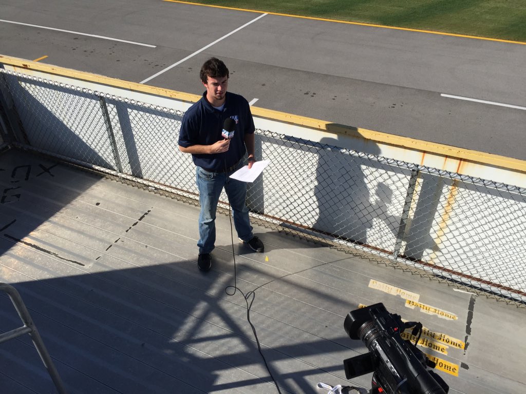 TV24Sports's tweet photo. TV24's Chase Robinson out at the Talladega Superspeedway so tune in to the Primetime News at 9 and 10 tonight! https://t.co/63gvABHFJq