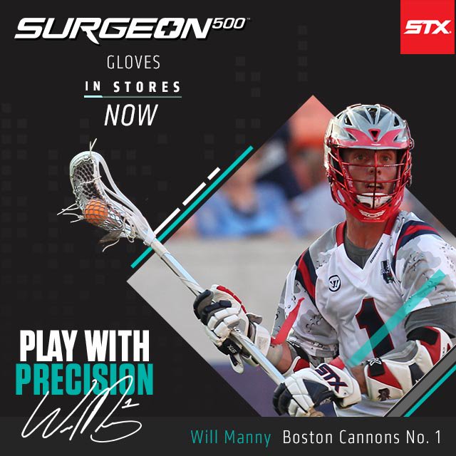STXmlax's tweet image. #PlayWithPrecision and #PlayHuge with the new #STXsurgeon500 Lacrosse glove! in stores now! goo.gl/H74IWQ