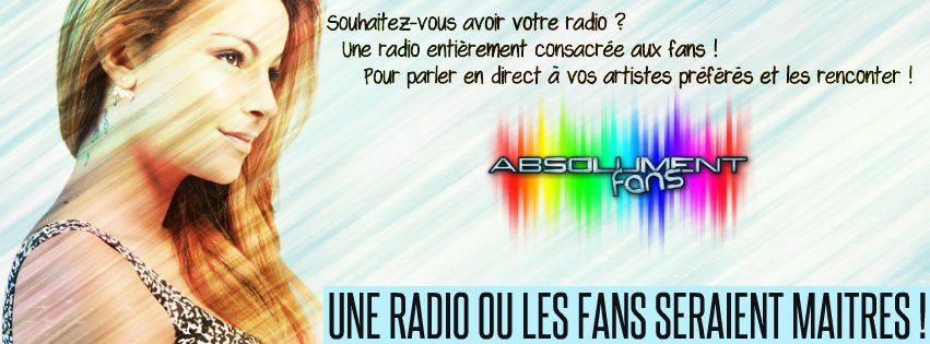 AbsolumentFANS's tweet photo. #RT / Une radio où les fans seraient maîtres..  #Soon #ASuivre #AbsolumentFans https://t.co/HWn5YkWKaJ