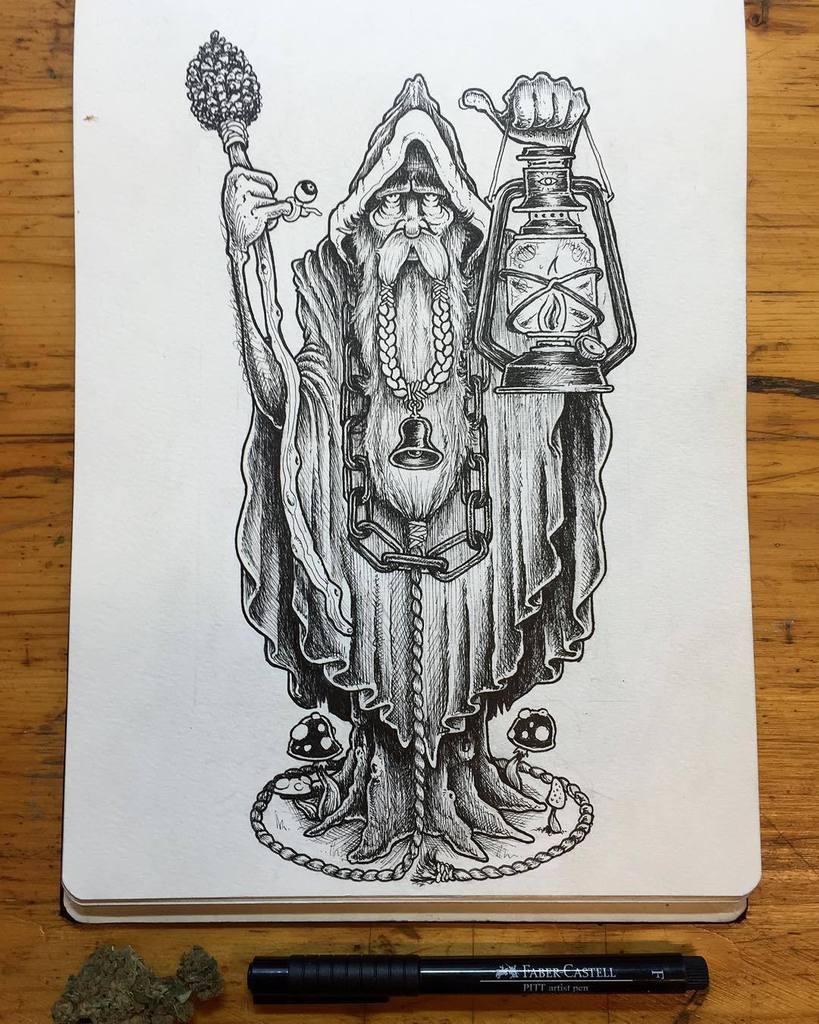 The hermit says what up fools!! Made in LA for the homies <a href="/sowtheseeds/">たねまき</a> #inktober #inktober… ift.tt/1R17U57