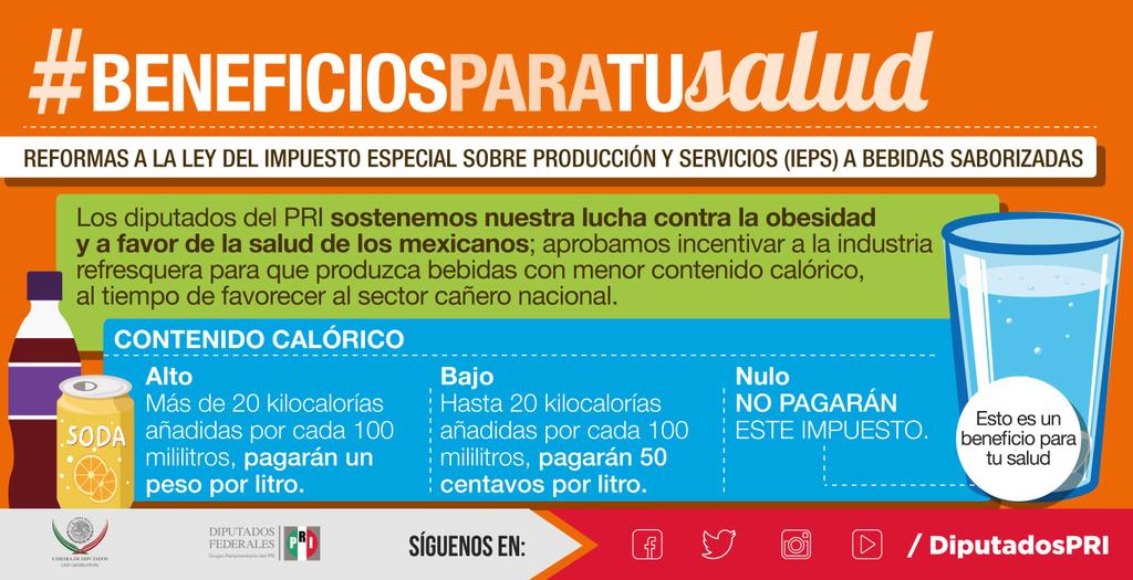 PRI_Nacional's tweet photo. Las reformas a la #LIEPS impulsan el combate contra la obesidad #BeneficiosParaTuSalud https://t.co/lUi7Klnlrv