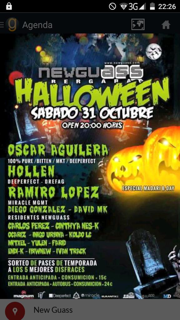 gauapp's tweet photo. Sorteamos 5 entradas para vivir #halloween en @newguassoficial con @OscarAguileradj @HollenProspect! RT y síguenos! https://t.co/gqOenjXZIx