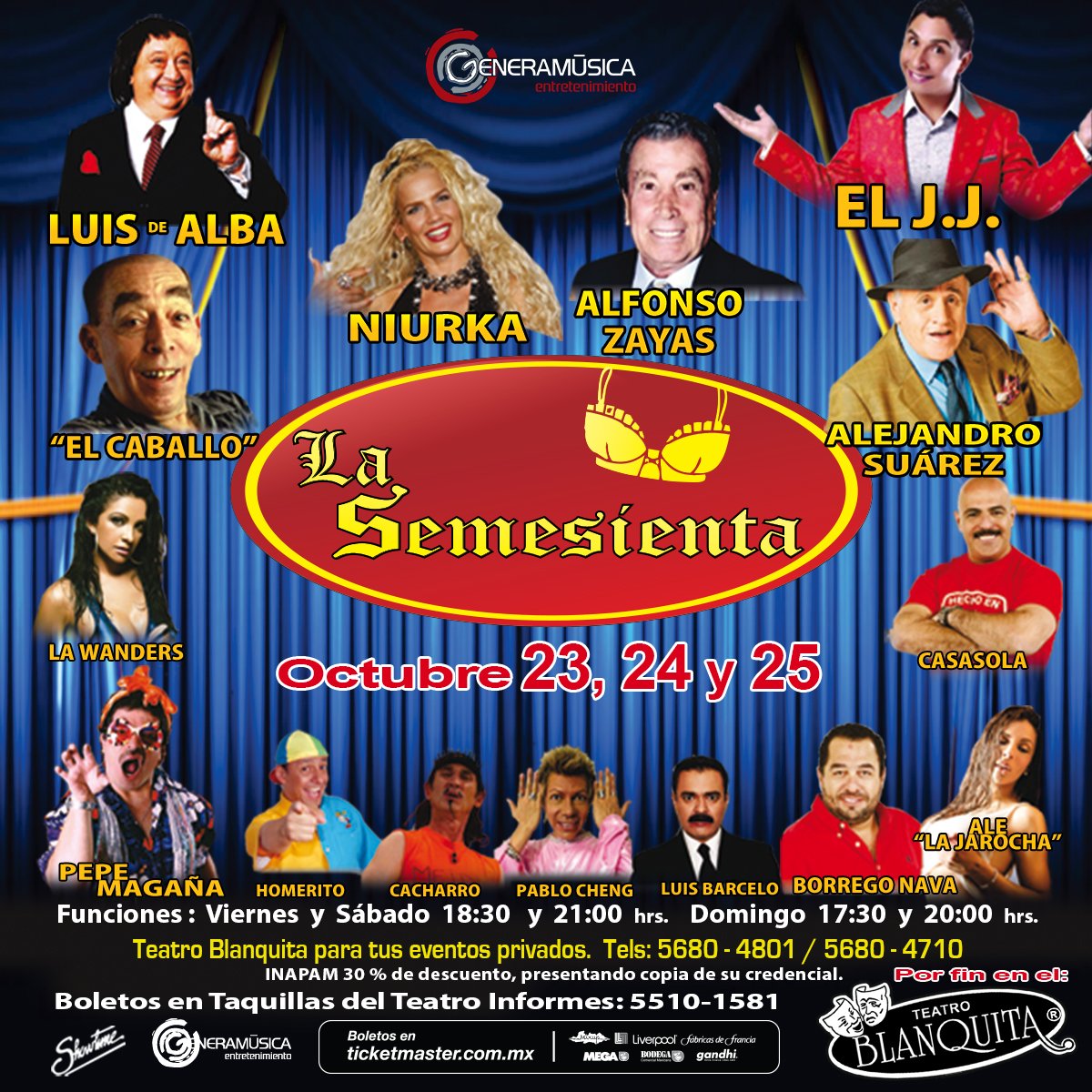 Recuerden que este fin de semana es de la <a href="/LaSemesienta/">La Semesienta</a> 

Compra tus boletos en las taquillas o en <a href="/TicketMaster_me/">Ticketmaster México</a>