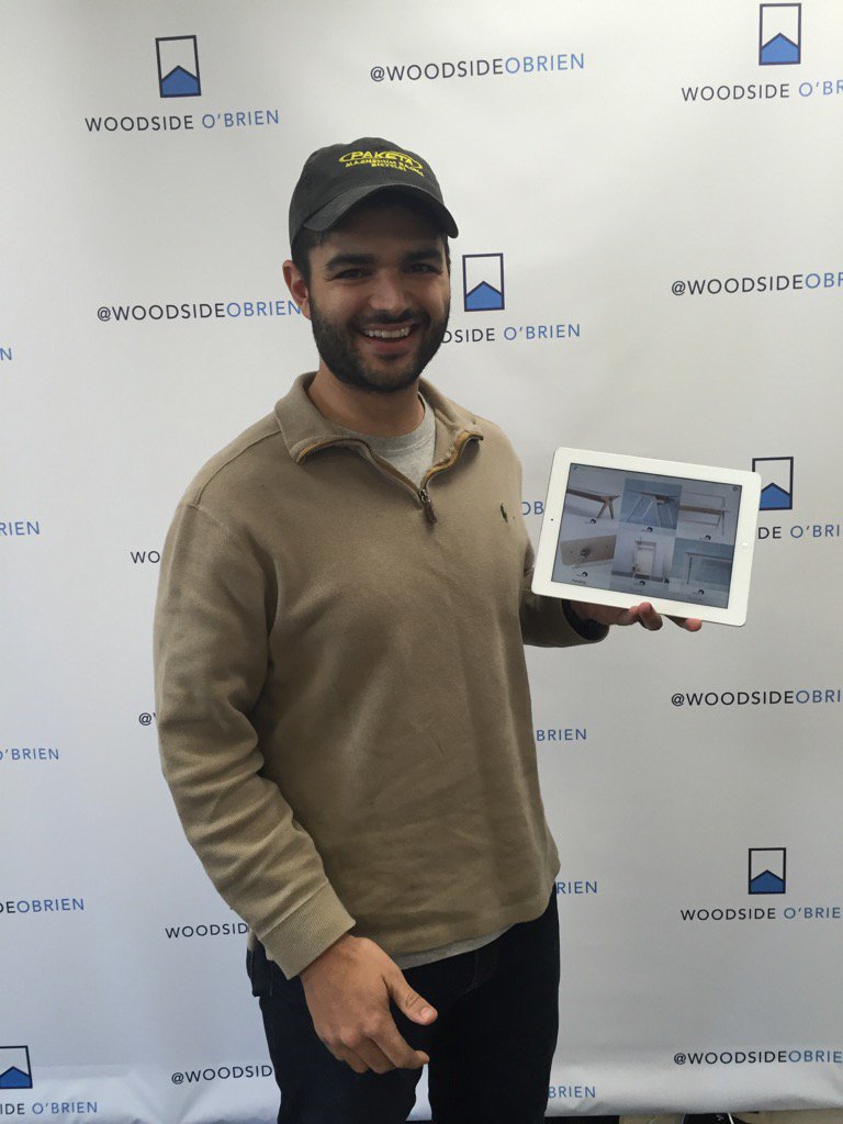 WoodsideOBrien's tweet photo. @pair3d CEO Andrew Kemendo stops by our office to demonstrate the future of shopping @augmentedreality. https://t.co/rsKzeKVUBR