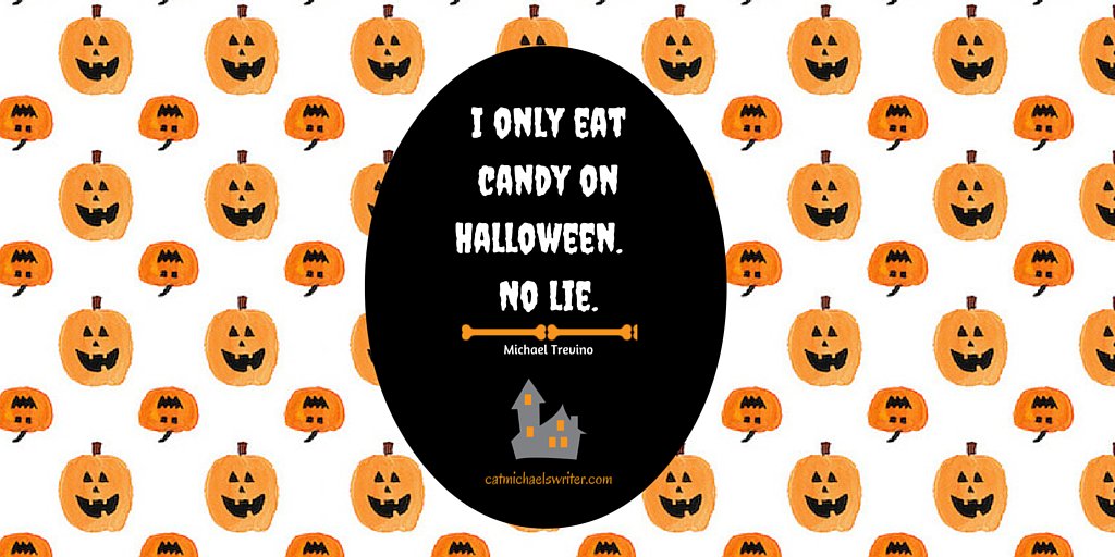 CatMichaelsBook's tweet photo. #Hallweenfun Yeppers.  Me, too_NOT! #chocolatelover https://t.co/TDv1s5PDkm