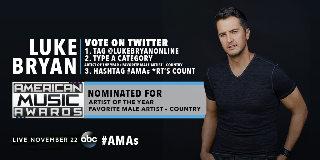 lukebryan's tweet photo. #theAMAs https://t.co/cWqUDazdpn