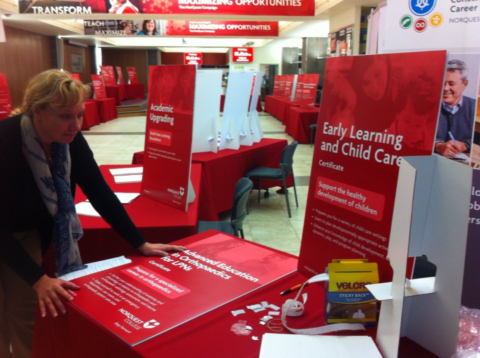 NorQuest's tweet photo. Prep work underway for tomorrow's #NQopenhouse. 20+ programs, student support info, and more. We got you covered! https://t.co/mVpNbMZQIg