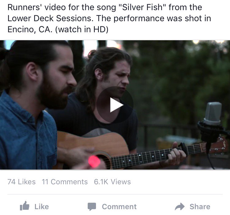 RunnersTheBand's tweet photo. Watch @TheKyleBuckley and @chrisrwood sing "Silver Fish" exclusively on the Facebook Page. 
https://t.co/zJ67nqp9fJ https://t.co/J7tEZf9lKQ
