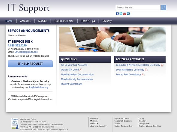 The new Granite State College IT Support site has launched it.granite.edu
#UNHWebMobile