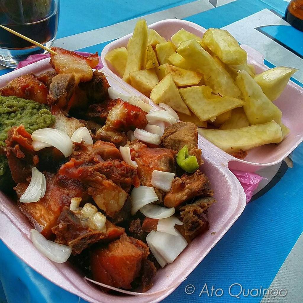 African Foodie On Twitter By Atogm Domedo Ft Fried Yams The Other Day Ghanaianfood Pork