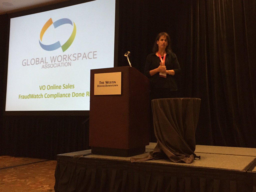 KSalas_CloudVO's tweet photo. @CloudVO Tracy Wilson on today's panel: FraudWatch Compliance Training &amp; Tools. #GWA2015DEN https://t.co/nNEAOAc8bK