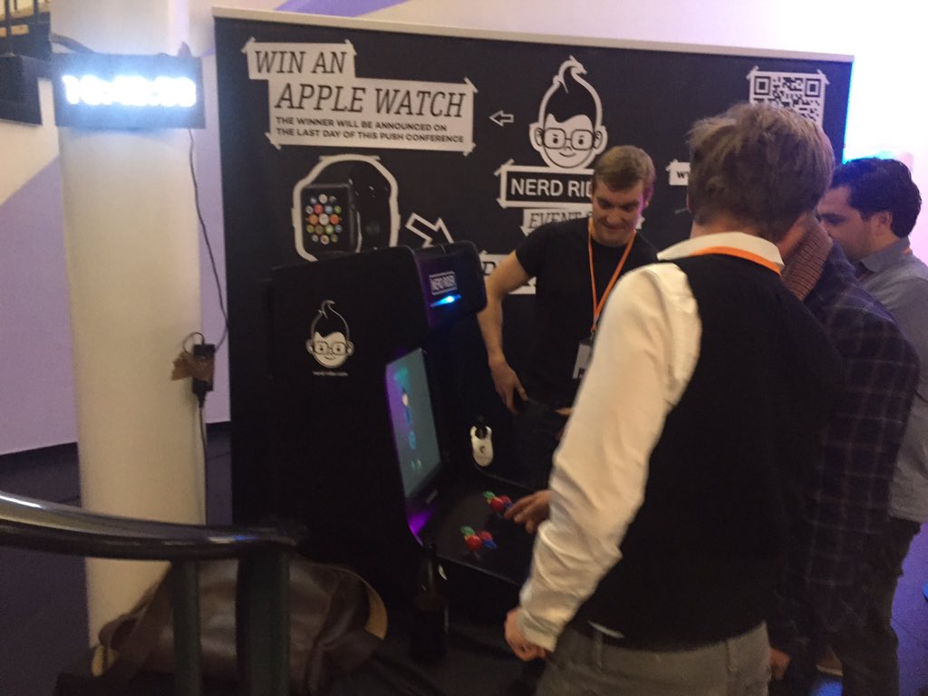 Nerd_Rider's tweet photo. Great first day @push_conf ! Visit us at our booth and get your chance to win an apple watch! #push15 #nerd #game https://t.co/rqF2qBvqfQ