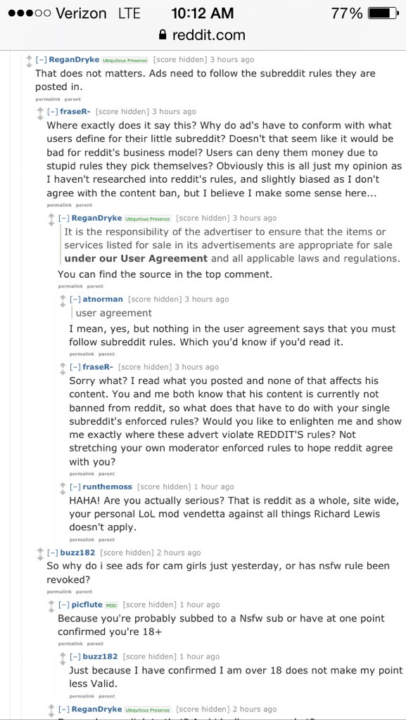 JonTheHun's tweet photo. @RLewisReports Classic #modwatch moment. Mods say one thing, user states a fact, mods dismiss it/don't respond. https://t.co/4Nh67oAF4B