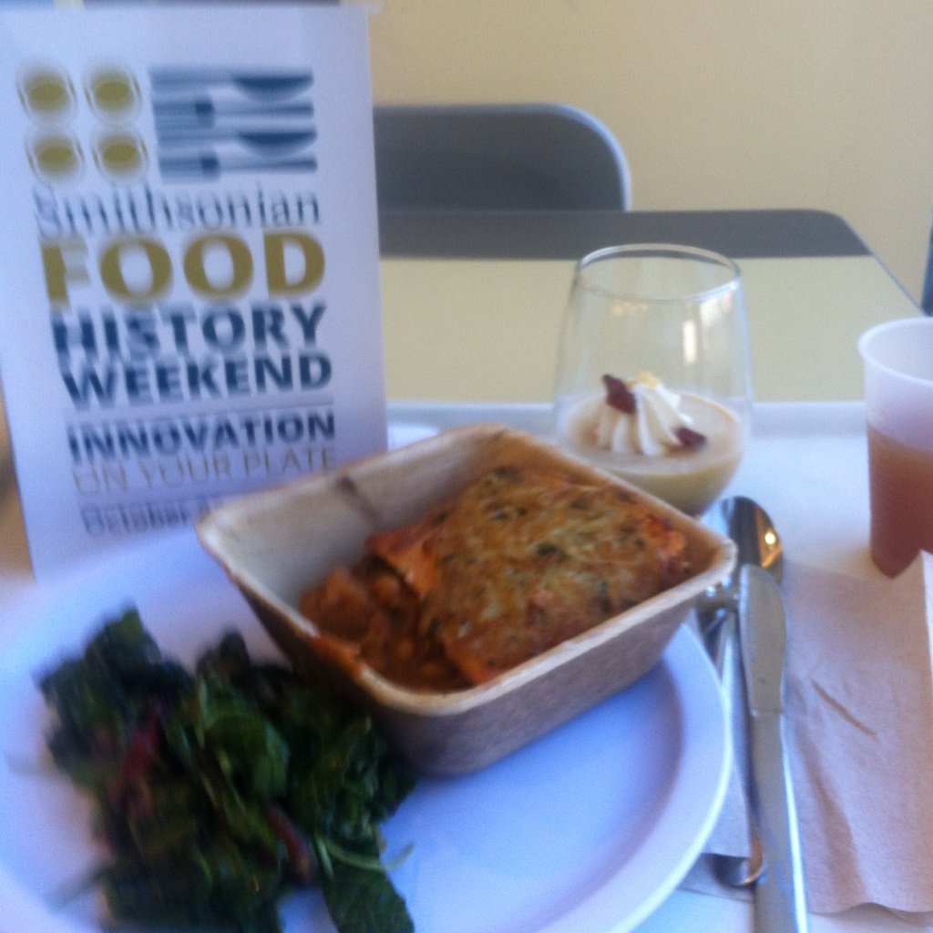 MDWordsmith's tweet image. #SmithsonianFood View of my table at Stars &amp;amp; Stripes Cafe. Tasted far better than it looked!