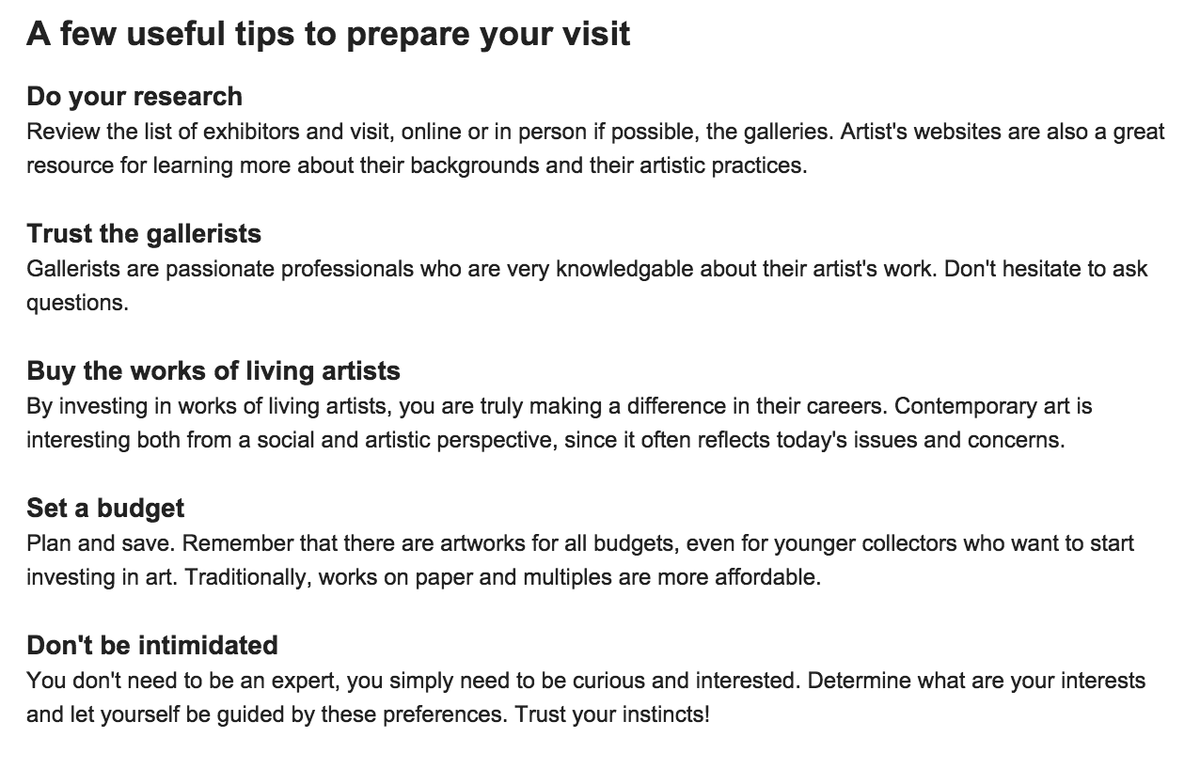 TheTAROGroup's tweet photo. Planning your #featurefair trip? Here are some helpful tips! #canadianart #art #artfair #toronto #to  @Feature_Fair https://t.co/OAHDI34Off