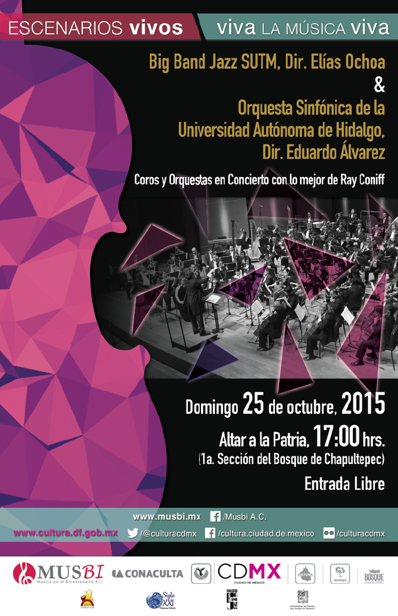 ChapultepecCDMX's tweet image. Escucha lo mejor de #RayConiff con la Orquesta Sinfónica de la Universidad de #Hidalgo 
25/oct
17 h
#AltarAlaPatria
