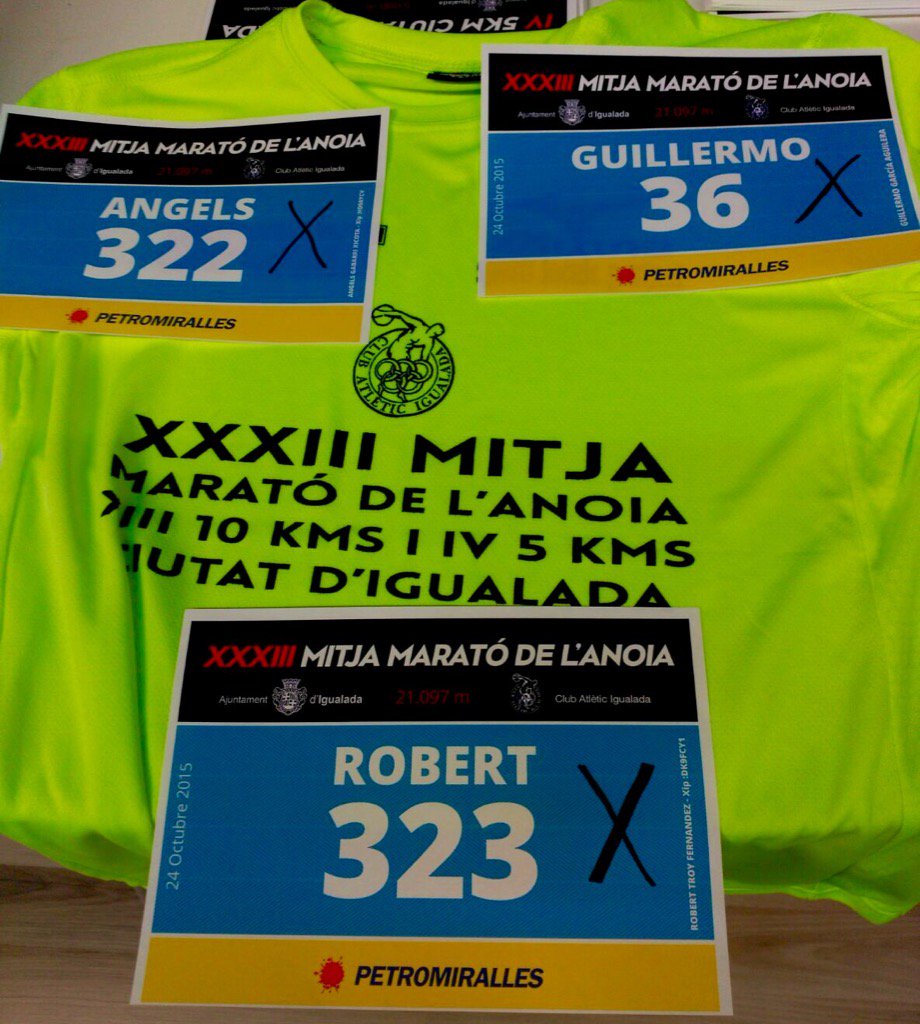 RobTheCross's tweet photo. Mañana debutan en la #MediaMaraton #21 @libreangie &amp; willyfox77 en #Igualada. 
Yo acompaño a los #Mojamaios #LaSansi https://t.co/n4OoD6Odfo