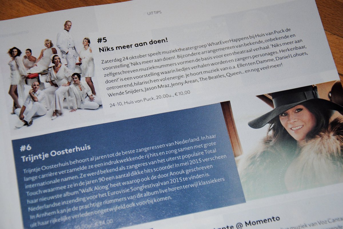 Wat eer! Samen met Trijntje bij de weekendtips van Arnhem. Er zijn nog enkele plaatsen vrij. huisvanpuck.nl