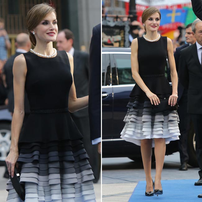 hola's tweet photo. Doña Letizia deslumbra con un Varela Couture para estrenar los #PremiosPrincesa de Asturias. https://t.co/A1AXeaTqQb https://t.co/3O9EXEtYPq