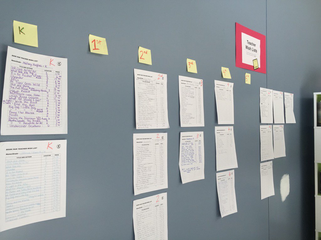 Teacher wish lists are posted at the book fair! Many of our teachers are building their classroom libraries!