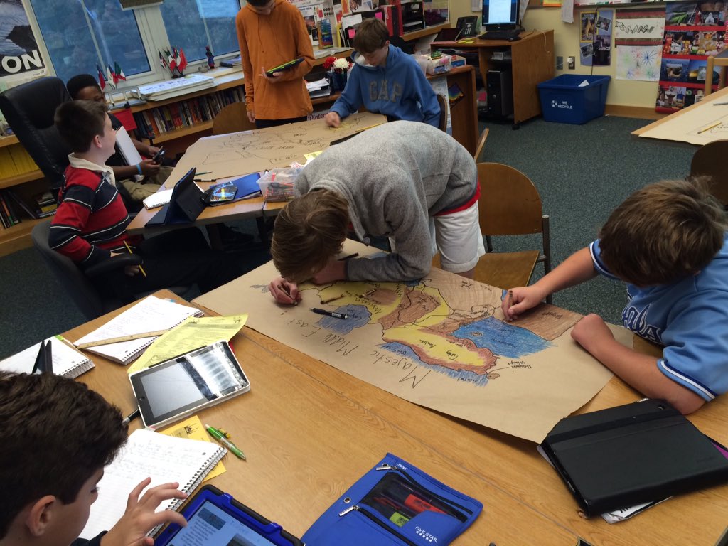 culpsclass's tweet image. Talking about geography. Working together. Mental Mapping. Mapping the Middle East.  #mentalmap #cooperativelearning