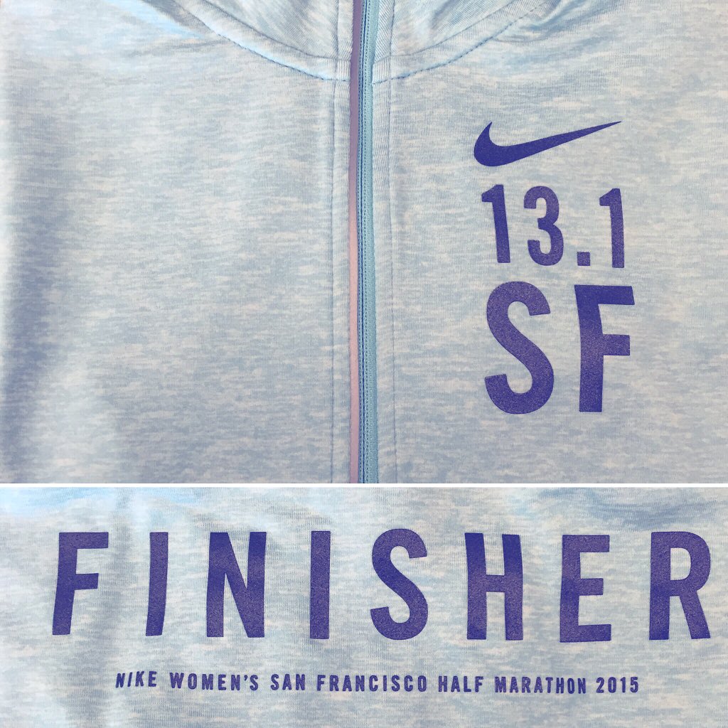doubleNdoubleF's tweet photo. Got my @NikeSF #halfmarathon finisher swag today! Thanks @nikewomen! Great #FBF to running #thirteenpointone https://t.co/GdyR3DHcjB