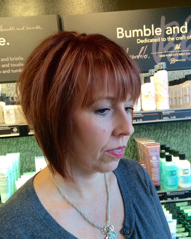 CowanHair's tweet photo. • t r a n s f o r m a t i o n • 
From blonde, shoulder length hair to a #cowanred textured bob!
Hair by Ellen https://t.co/0QZ2cxosTK